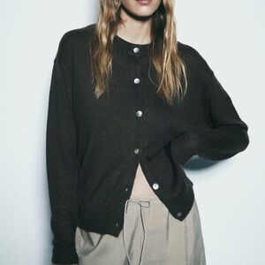 NWT Zara Brown Knit Cardigan